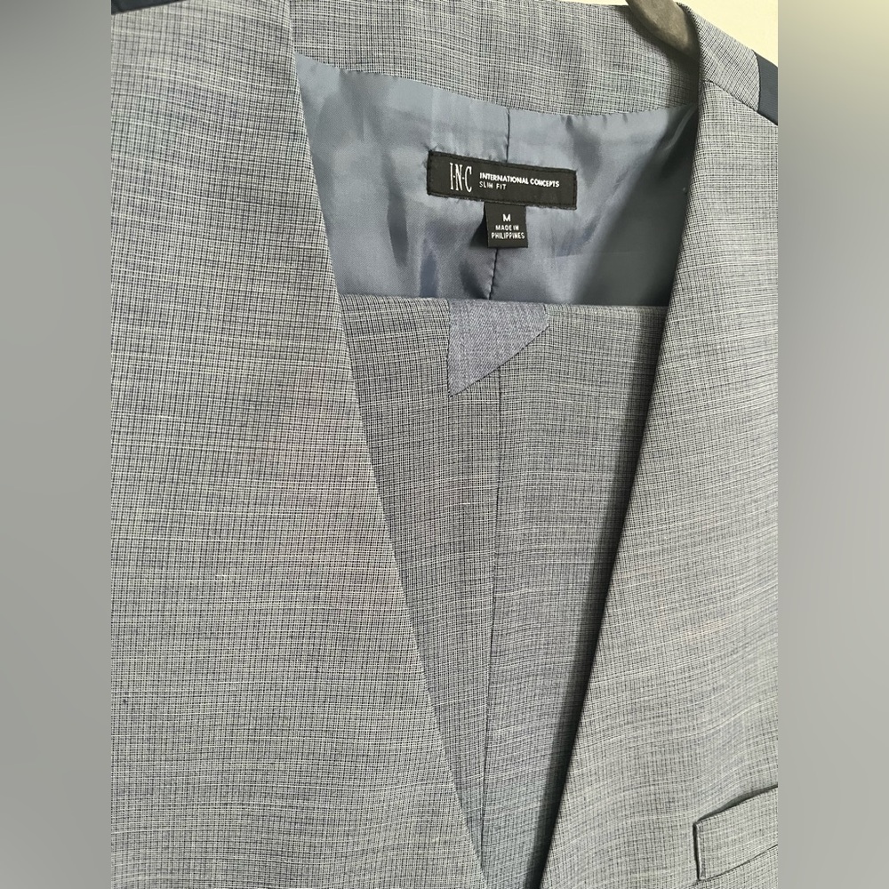 Men’s 2-piece INC International Concepts Blue Vest with Matching Pant - Picture 3 of 9